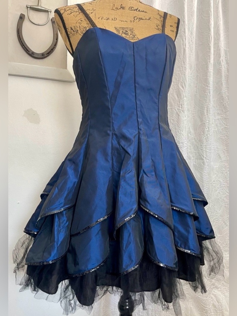 Jolie Y2K Iridescent Taffeta Party Dress Costume Tulle Sequins Size 10